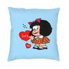 Federa per Cuscino Quadrata Pensierosa di Mafalda Decorazione per la Casa Stampa 3D Double-Sided Fumetto di Quino Cartone Animato Federa per Cuscino per Divano