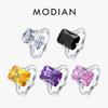 100% 925 Sterling Silver Rectangle 5A Clear Zircon Luxury Rings Anniversary Engagement Jewelry For Women Fashion Rings
