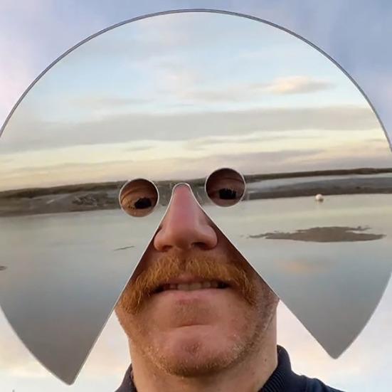 Mască Oglindă Creativă pentru Petrecere Foto Plastic Reflectorizant Propteză Față pentru Cosplay Costum Halloween Ușoară Unică