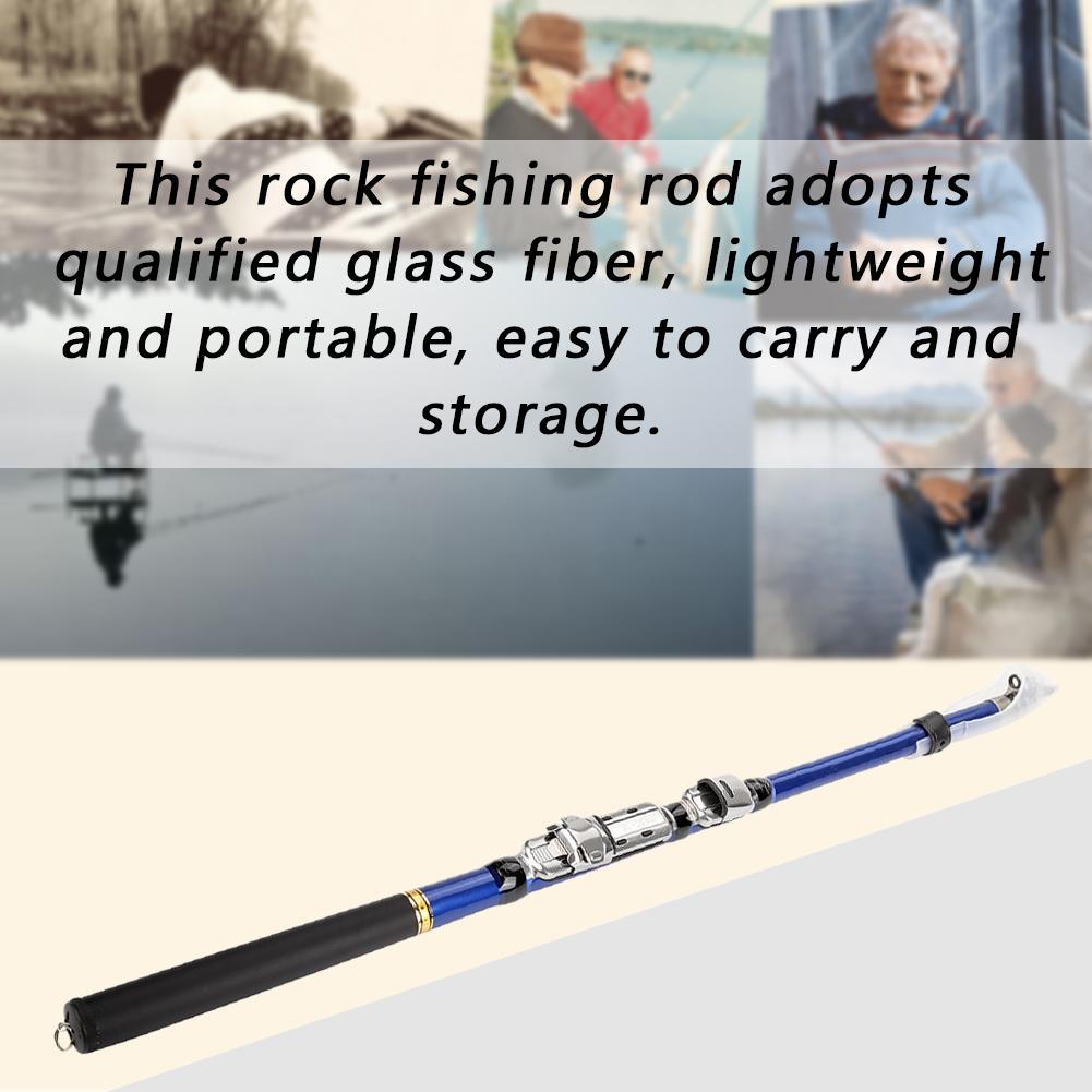 Mini Glass Fiber Telescopic Ultra light Casting Rock Sea Fishing Rod Pole (1.8m)
