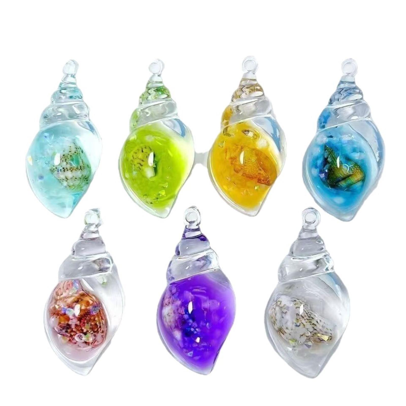 

Красочный светящийся в темноте брелок-подвеска в виде морской ракушки из кремового клея для DIY, подвеска для сумки, серьги, акриловые аксессуары для ювелирных изделий One Size