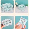 1 Set 1:12 Dollhouse Furniture Double Sitting Sofa With Pillow Kit Doll House Simulation Miniature Living Room Kids Pretend Play
