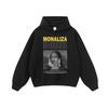 Oversized Vintage Washed Cotton Hoodie With Distressed Print Unisex Streetwear Long Sleeve