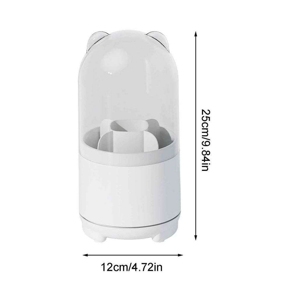 

360 Rotating Luxury Brush Barrel Makeup Brush Storage Box Portable Desktop Cosmetic Organizer Lipstick Brushes Holder With Lid