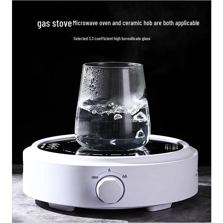 Nordic Style Mount Fuji Whiskey Glass - Transparent, Heat-Resistant, Water Drop Design for Cold Drinks