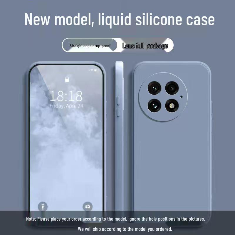OnePlus 13 Liquid Silicone Phone Case: Full Coverage, Drop Protection, Solid Color, Skin-Friendly, Simple Style.