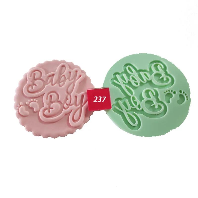 Lebensmittelechter Kunststoff-Keksform Happy Birthday Weihnachten Eid Baby Geprägte Ausstecher-Stempelform Liebe Cupcake Fondant Dekoration Form
