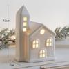 LED Light Up Ceramics Village House Figurine Glowing Porcelain Statue Christmas Ornament Festival Desktop Home Decor