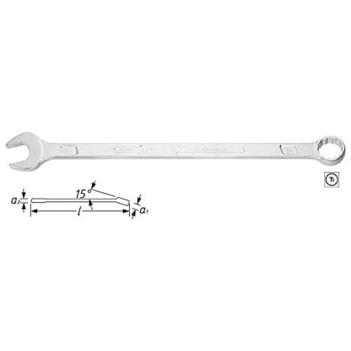 HAZET Long Combination Wrench, Silver, 305mm [Officially Imported from Japan] 600LG-17