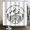 Camper Shower Curtain Happy Camper Trailer Car Rv Forest Mountain Tent Camping Bathroom Shower Curtain Waterproof Bath Curtain