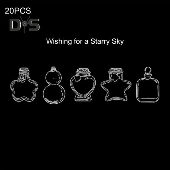 Transparenta torkade blommor bokmärken DIY pressade blommor bokmärke gör-kit Tydliga önskeflaskor klistermärken för kvinnor presenter