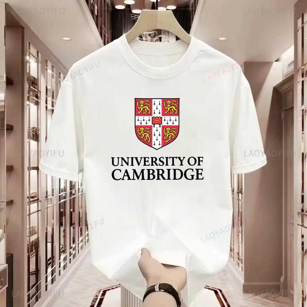 T-shirt a maniche corte dell'Università di Cambridge Regalo Commemorativo per Alumni Unisex Abbigliamento Campus Estivo C