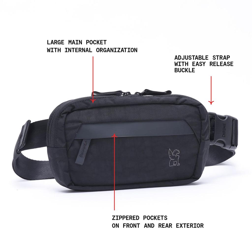 Chrome Sabin Sling District Collection Waist Black 1.5L (current Model) Water-Repellent 2-Way Pouch,