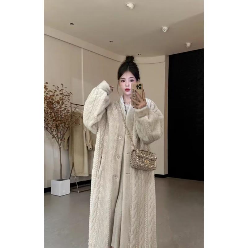 

Женская осенне-зимняя теплая куртка из искусственного меха и бархата, толстая, с карманами, удобная, повседневная, для мамы, в стиле Y2k XXS