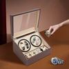 4+6 Automatic Watch Winder PU Leather Watch Shaker Rotating Watches Display Box Watch Storage Holder Brown