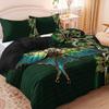 3Pcs Luxury Green Emerald Moth Bedding Duvet Cover Set Steampunk Moth Bedding Quilt Set Insect Themed Bed Quilt Set Bohemian