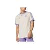 Adidas Originals Logo Striped Round Neck Slim Fit Short Sleeve Raglan American Vintage T-Shirt Men Tops Purple IY0057