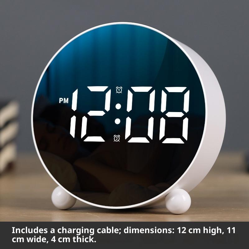 Personalized Jmping Seconds Display Electronic Led Alarm Clock Desktop Ambient Light Decor Usb Table Clock With Auto Dimmming