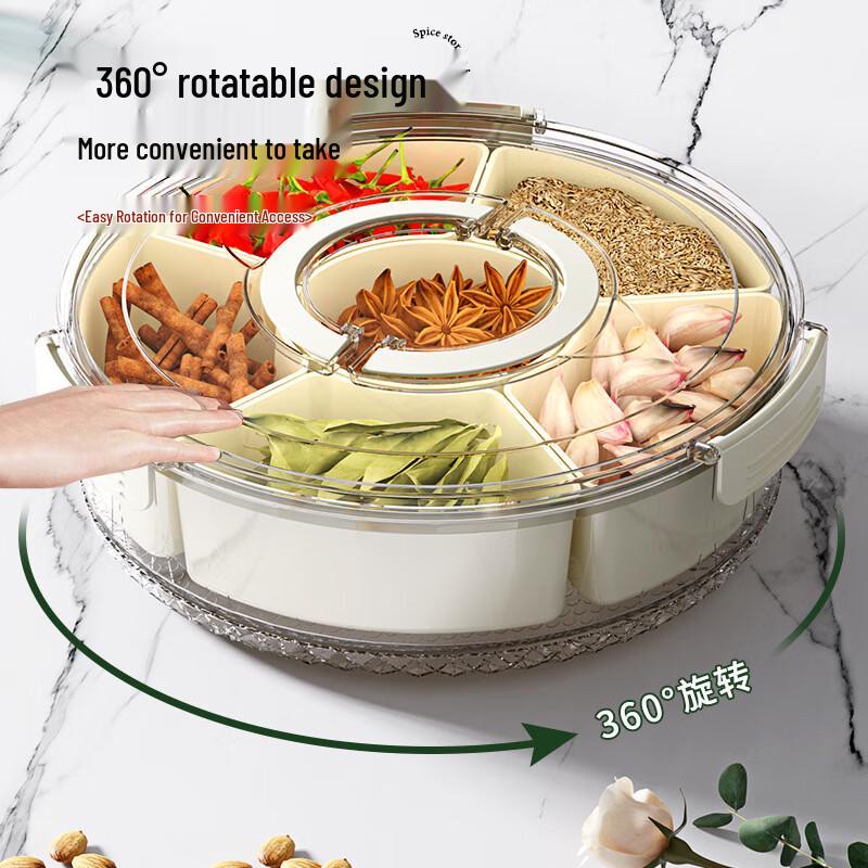 Six-Compartment Sealed Storage Box with Handle