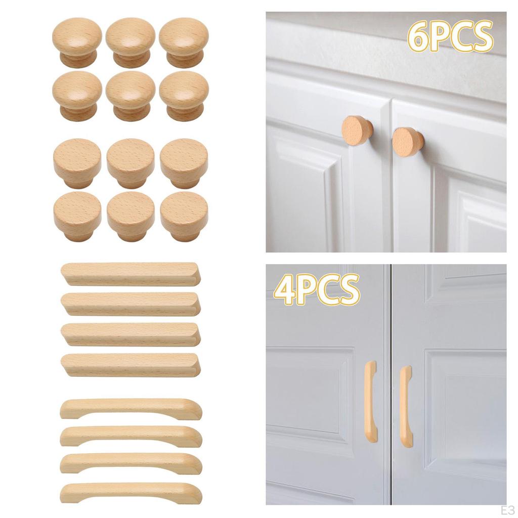 Drawer Handles, Dresser Kitchen Wooden Knobs, Cabinet Decorative Handles for