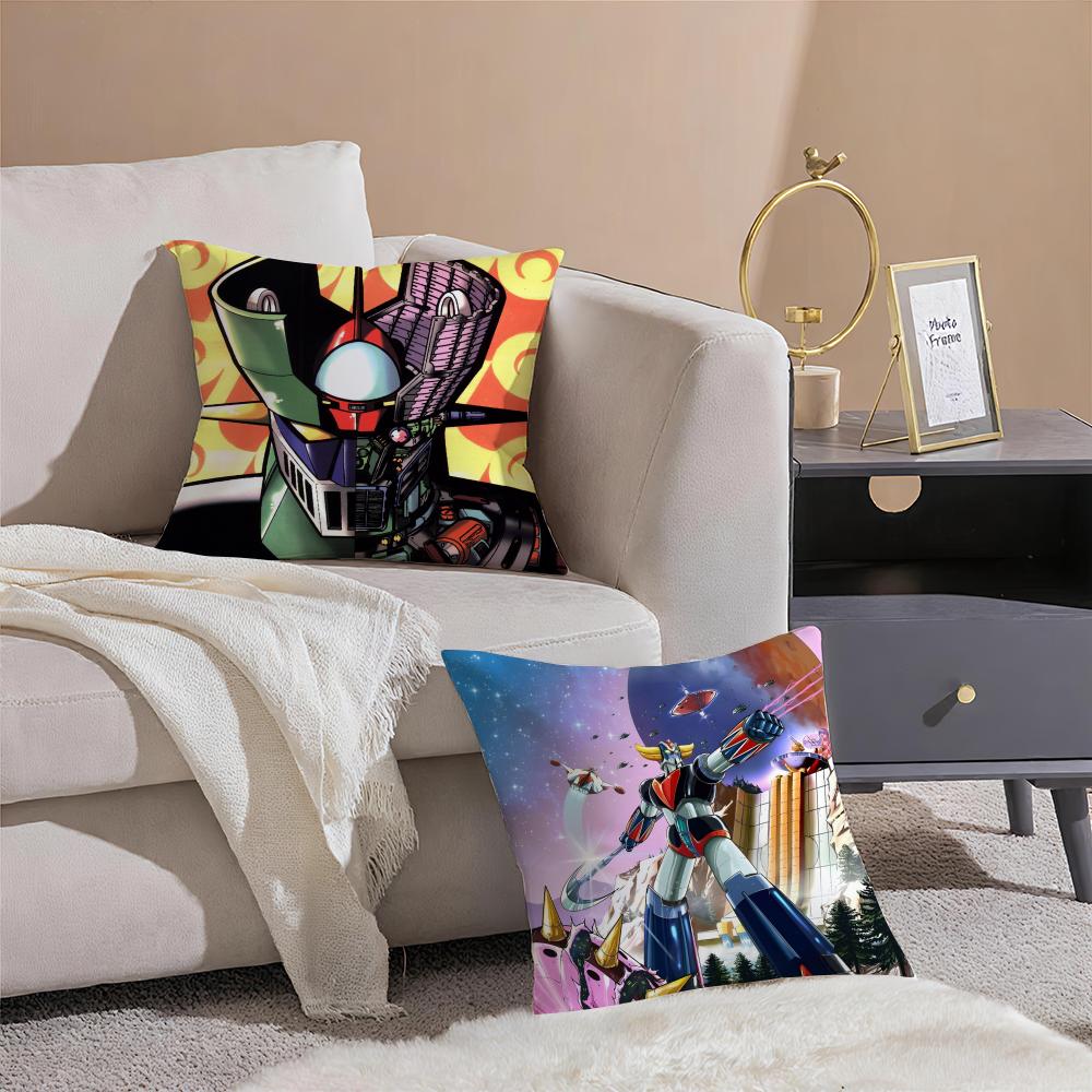 M-Mazinger Z Cushion Cover Silky Short Plush With Invisible Zipper Dustproof Sofa Pillow Cover For Home Decor