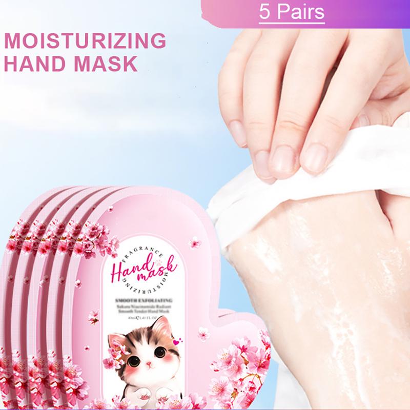 Sakura Niacinamide Hand Mask 5-Pairs – Moisturizing & Smoothing Care for Dry Hands 5Pairs