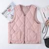 Crew Neck Quilted Warm Windproof Vest Down Cotton Vest Cotton Top Warm Jacket New Autumn and Winter