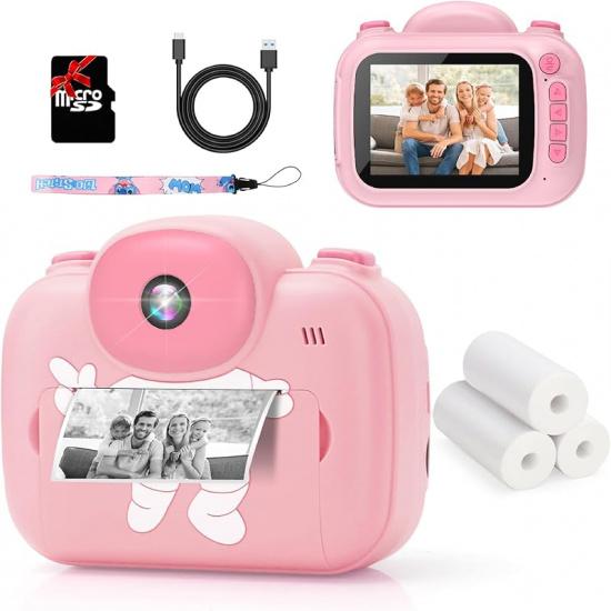 Kids Camera Instant Print, 3.5'' Kids Digital Camera Instant with 1080P HD Photos & Videos, Christmas Birthday Gifts for Girls Boys Age 3-12 (Pink)