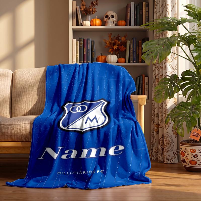 Millonarios FC Custom Flannel Blankets Soft Warm Cozy Throws for Home Decor Holiday Gifts