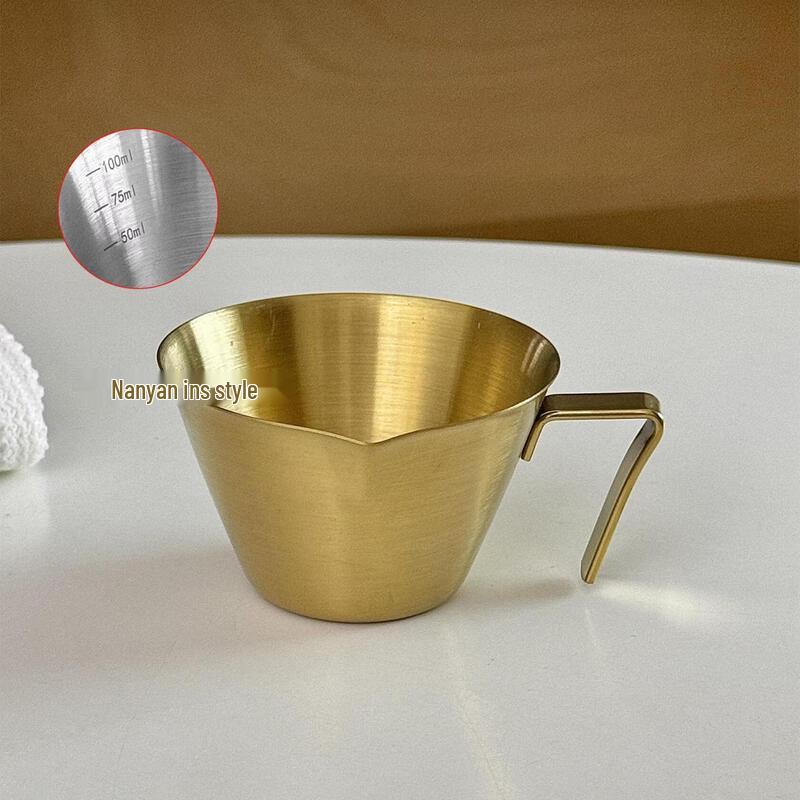Qiwei 100ml 304 Stainless Steel Espresso Measuring Cup with Long Handle