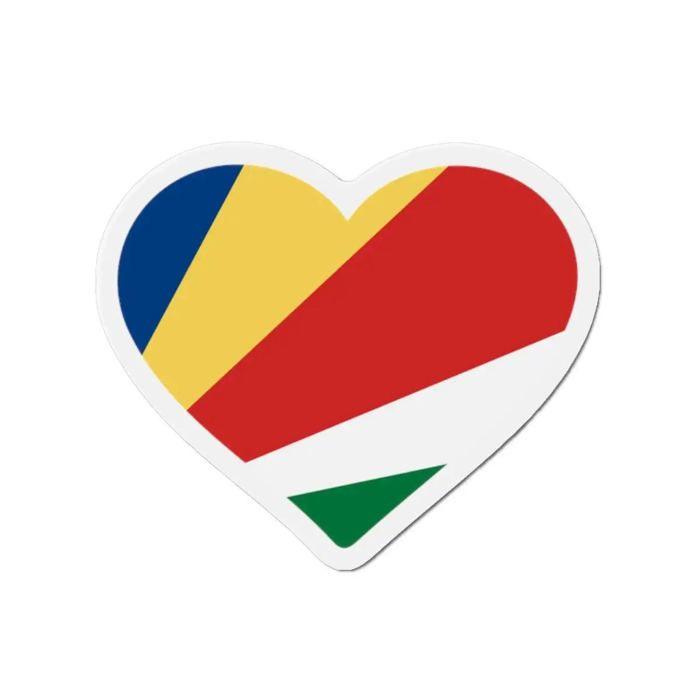 Aimant Coeur Drapeau Seychelles - Multicolore - 8 Cm - 50 Pièces - Résine Synthétique - Mixte