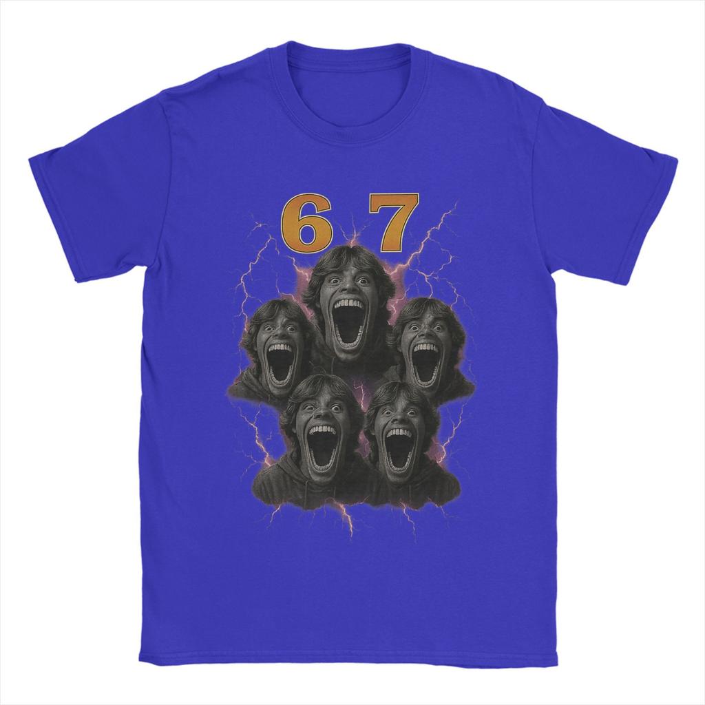 Men Women Six Seven Bootleg 6 7 Meme T Shirt  Pure Cotton Clothing Awesome Short Sleeve Crew Neck Tees Birthday Present T-Shirts