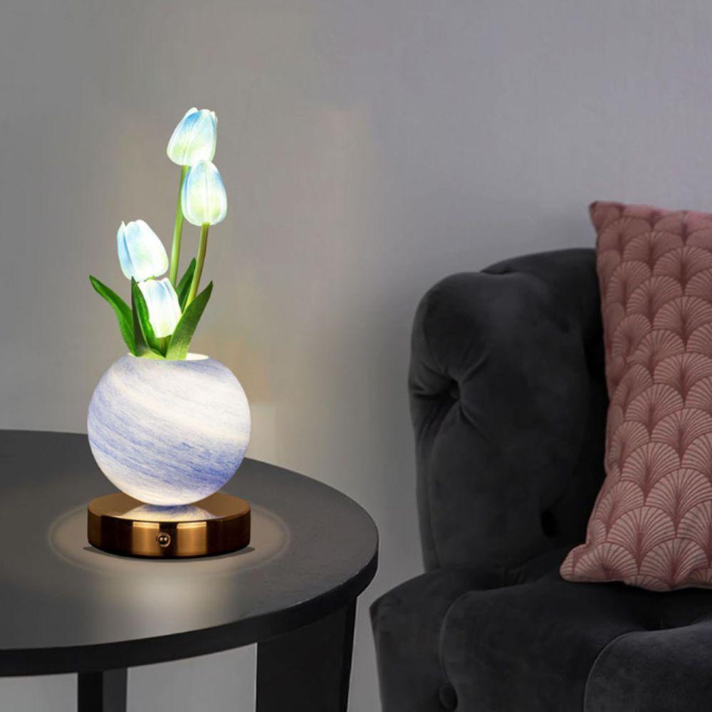 USB Rechargeable USB Rechargeable Desk Lamp Artificial Flower Desk Lamp Home Room Decor