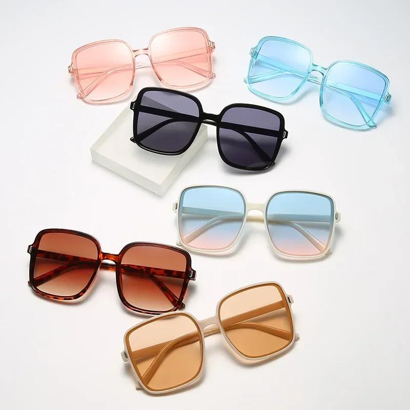 Outdoor Sunglasses Gradient Square Decoration Black Large Frame Transparent Trend Sunglasses  Oversize Fashion Glasses