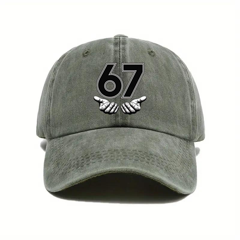 Vintage Six Seven 6 7 Meme Funny Hands Baseball Caps Unisex Distressed Denim Snapback Cap Gen-Alpha Slang Outdoor Gift Caps Hat