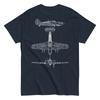 Hawker Hurricane Zweiter Weltkrieg RAF Jagdflugzeug Blaupause Grafik T-Shirt