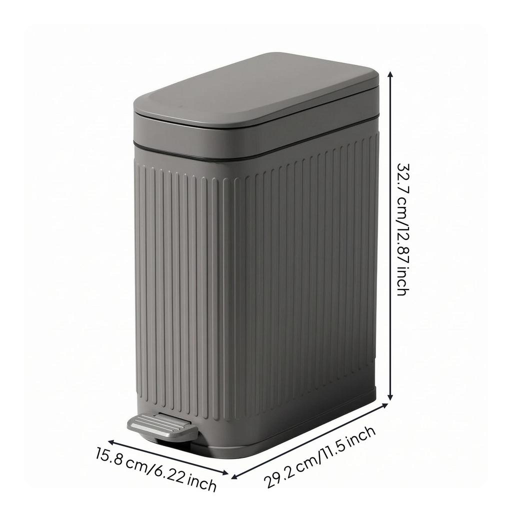 Step Pedal Trash Can Lift-Top Slim Bathroom PP Plastic
