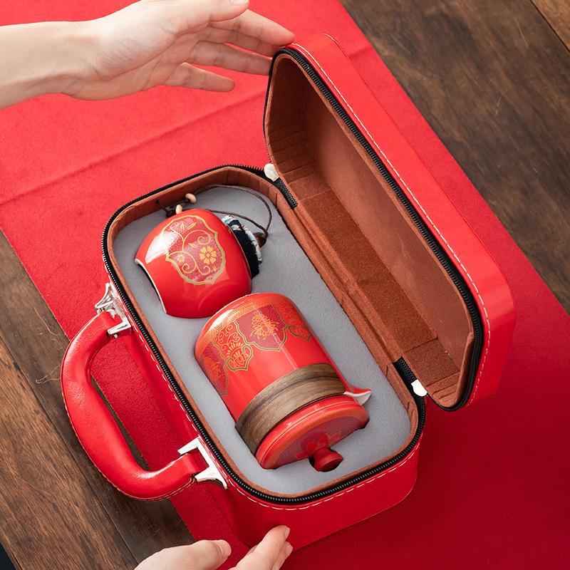 Chinese Gift-giving Jiapin Portable Travel Kung Fu Tea Set Household Outdoor High-end Ceramic Express Cup