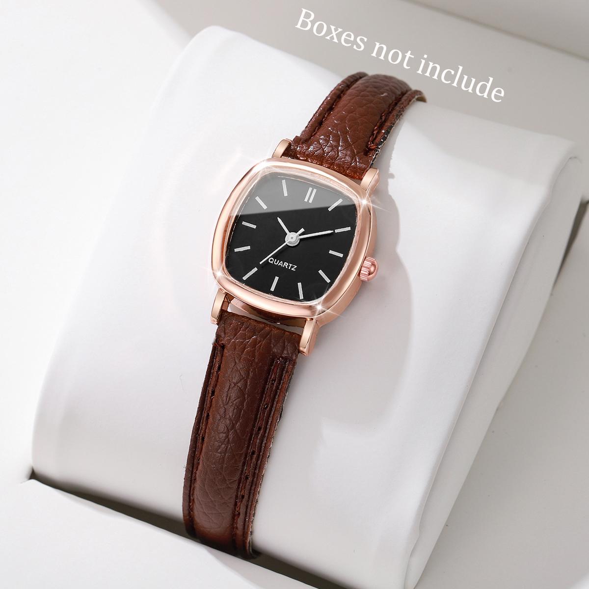 

Fashion Minimalism Women Watches Small Square Dial Leather Strap Quartz Watch for Girls Clock