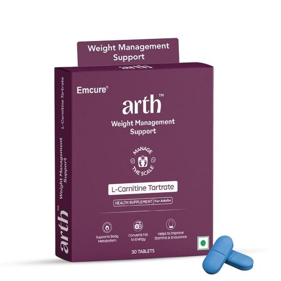 Arth Weight Management | Weight Management Supplement with L-Carnitine Tartrate 1500 Mg | 30 Veg Weight Management Tablet for Men and Women