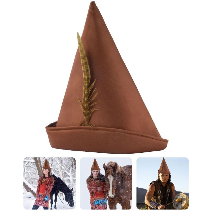 Feathered Decors Costume Indian Hat For Adult Kids Halloween DressingUp Masquerade Party Role Playing Head Accessories
