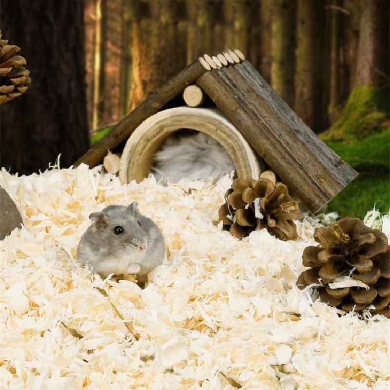 Super Saugfähige Deodorierende Haustierstreu Staubfreie Holzspäne für Hamster Kaninchen Meerschweinchen Chinchilla Eichhörnchen Trockenreinigung 1kg