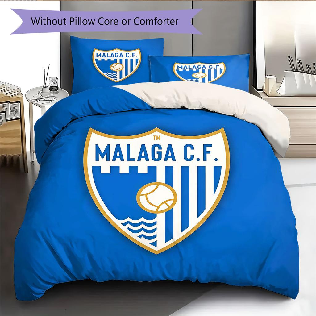 Málaga C.F. Poster Set Biancheria da Letto Trapunta Copripiumino Federa Decorazione per la Casa Regalo di Compleanno (1 * copripiumino + 2 * federa, senza nucleo)