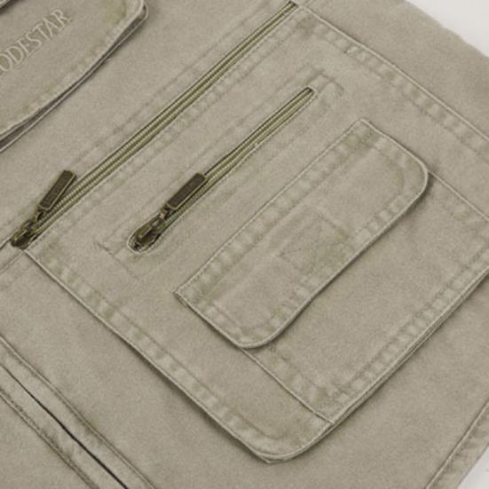 Waistcoat Plus Size Breathable Cotton Men Fishing Multi Pockets Vest Jacket for Shooting