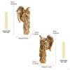 2 Pieces Angel Figurine Resin Craft Heavenly Protector Statue Compact Size Cherub Ornament for Door