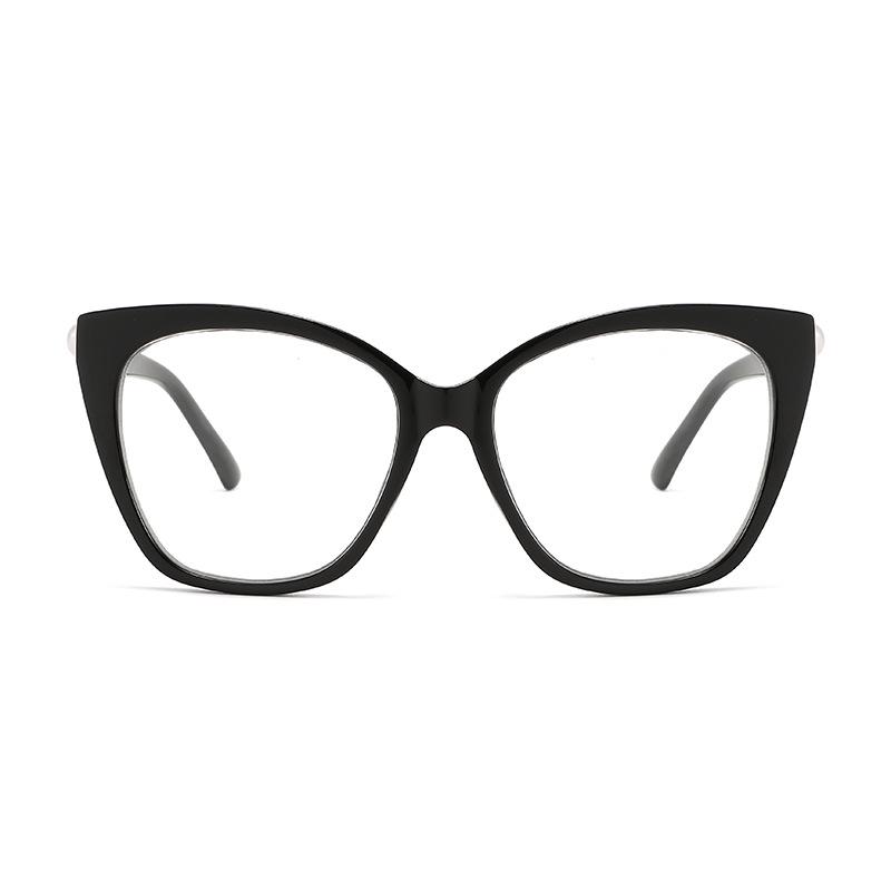 Chic European & American Cat-Eye Anti-Blue Light Prescription Glasses - Fashionable Large Frames
