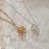 S925 Sterling Silver 18K Gold Ice Cream Flower Necklace with Rotating Lines Clavicle Chain
