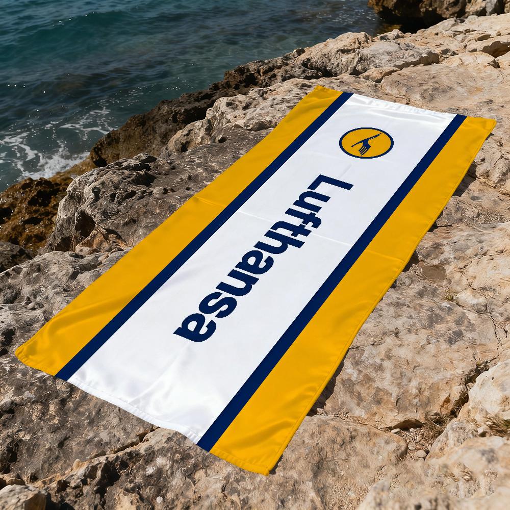 L-LufthansaS-ES logo luxury Towel Large Quick-Drying Microfiber soft Beach Towel for Travel Fitness Sauna Bathing Camping