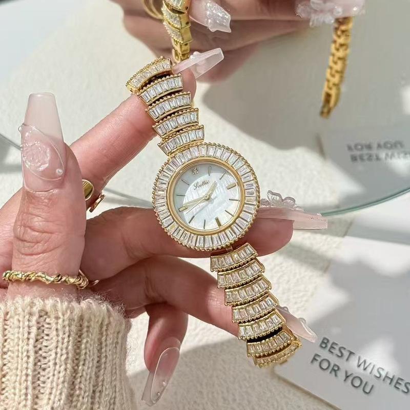 Bracelet Watch Women'S Full Diamond Fritillary Plate Light Luxury Fashion Trend Sense Waterproof Women'S Watch 9538
