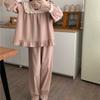 Versiunea coreeană de toamnă a palatului retro, carouri din dantelă dulce, cu mâneci lungi, pijamale pentru serviciu la domiciliu, costum femei